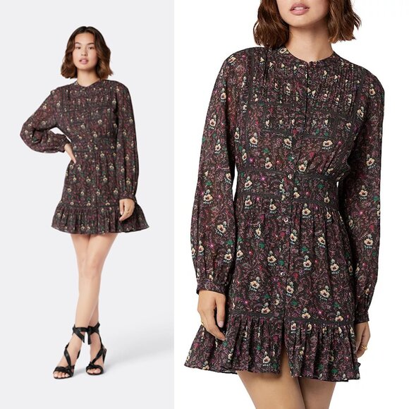 NWT New $348 Joie Charmesse Cotton Printed Mini Dress Size 6 - Picture 1 of 14